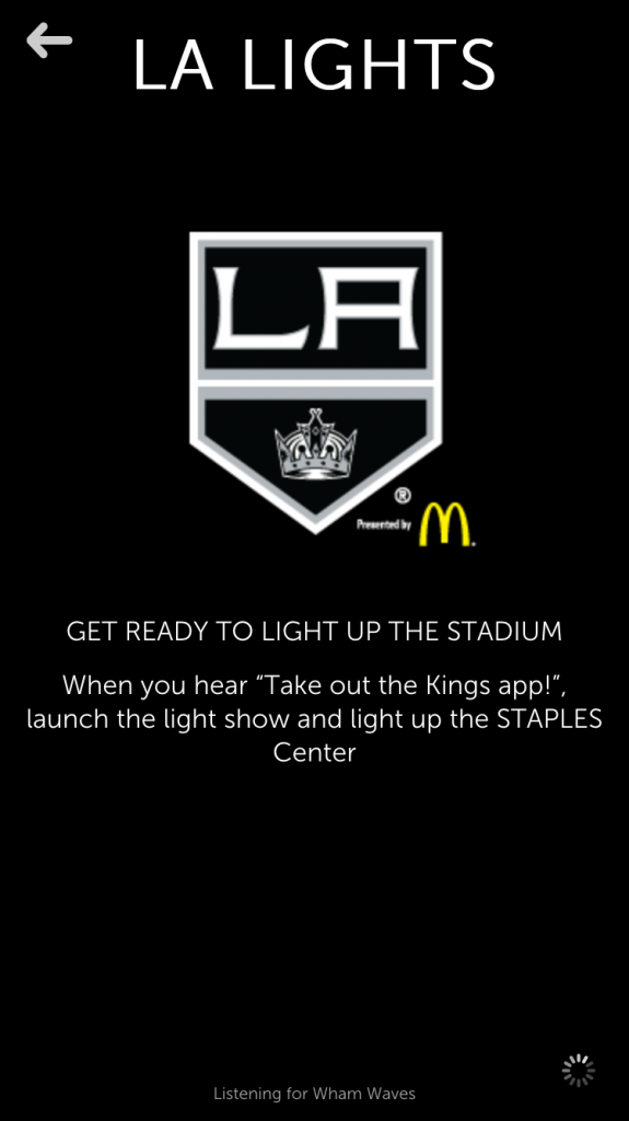 LA Lights- Lighting up the arena with fans smart phones and LA Kings app