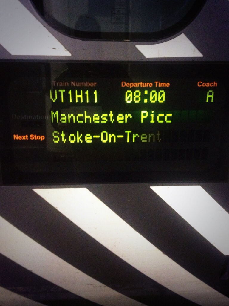 On the train to Manchester