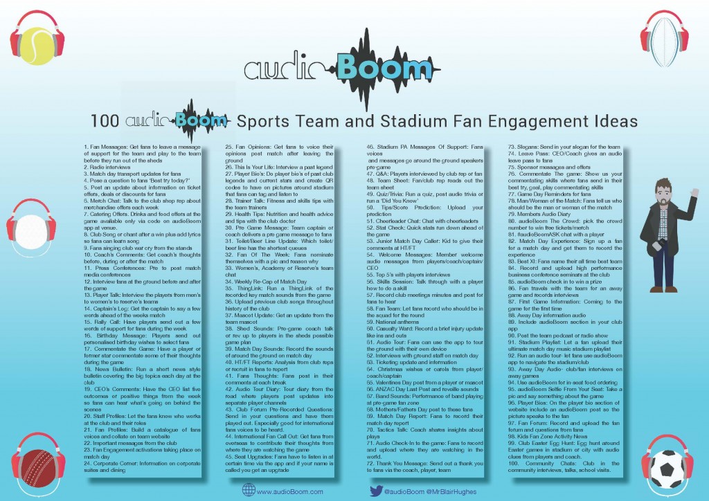 100 audioBoom Sports Team and Stadium Fan Engagement Ideas