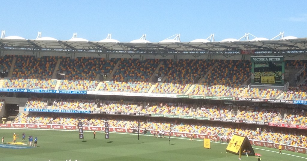On field competition at the Gabba