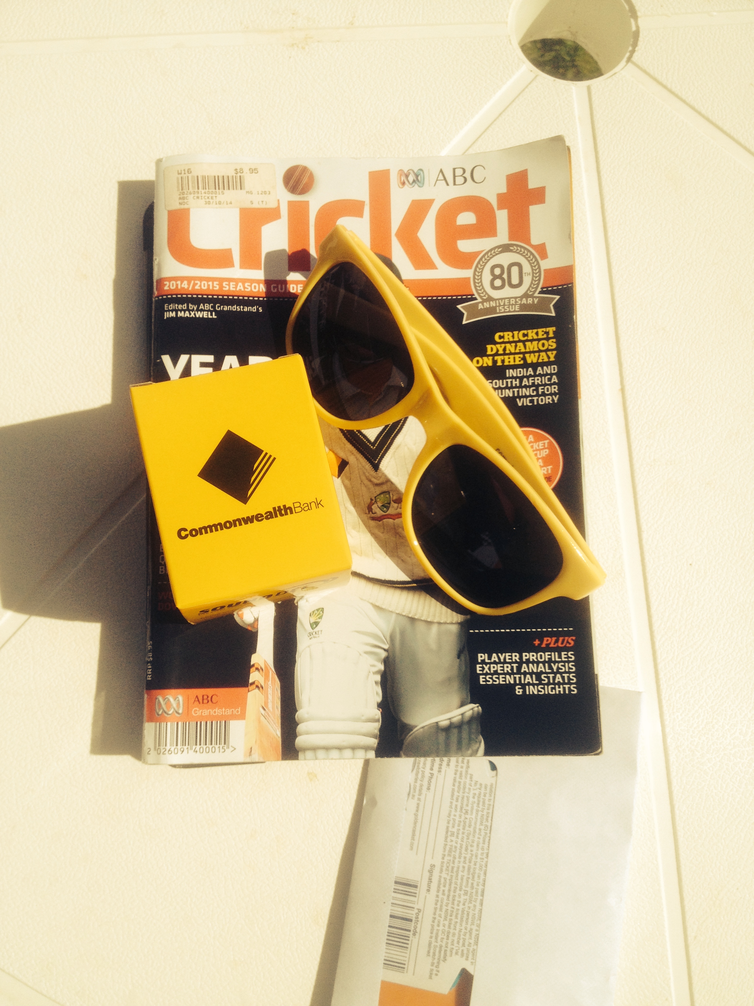 Free sunglasses and in ear radios for fans at each Test match