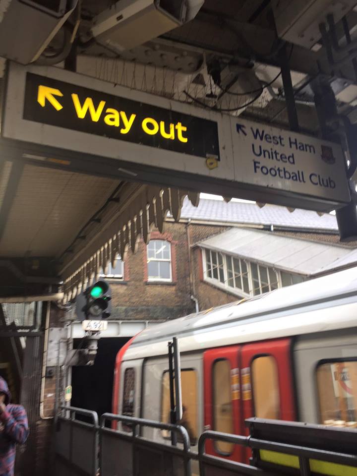 Stepping off at Upton Park Tube for the last time before walking to the stadium